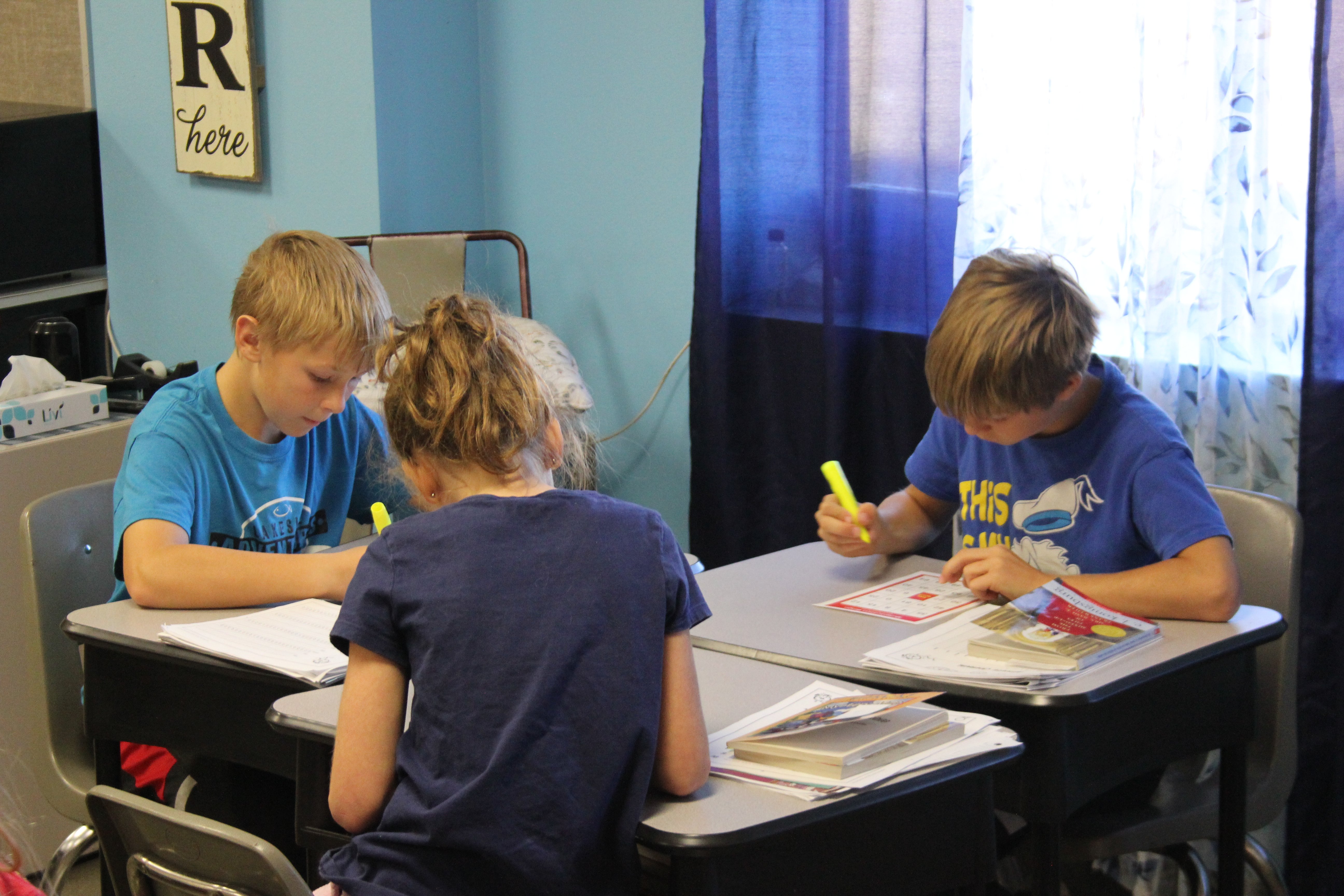 SBA students studying together in the classroom